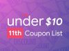 August 11th – Only Under 10 Promo Code List