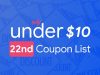 September 22nd – Only Under 10 Promo Code List