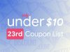 September 23rd – Only Under 10 Promo Code List