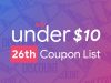 September 26th – Only Under 10 Promo Code List
