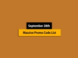Massive – September 28th, 2024! Promo Code List